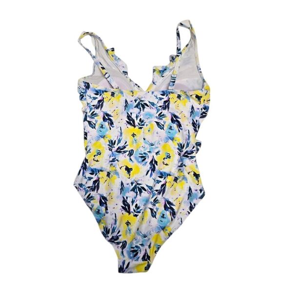 NIPTUCK yellow floral ruffle multi fit cup one piece flattering swimsuit 8‎ - Picture 4 of 9